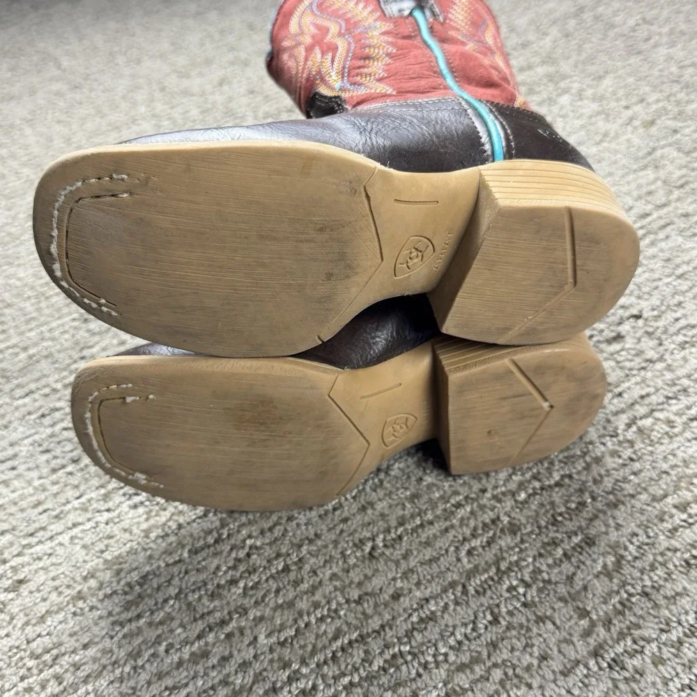 Ariat Little Kids Girls 8 Bristo Western Boot Cowboy Square Toe Brown Red